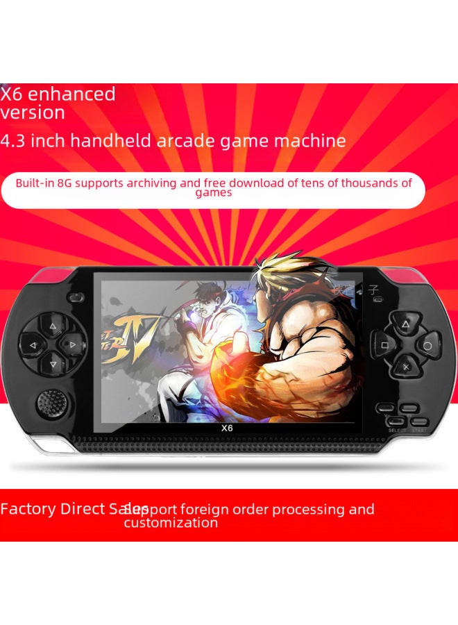 Neutral Upgraded X6 Handheld Psp Game Machine 4.3 "color Screen 128-bit Arcade Gba Children's Toy Fc Handheld Machine - Image 4