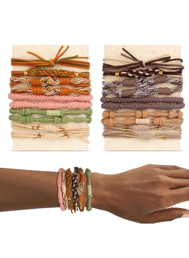 YONOY Boho Hair Tie Bracelets for Women, 20 Pcs 5 Styles Hair Elastics for Thin and Thick Hair/Pony Tails - No Damage - Image 1