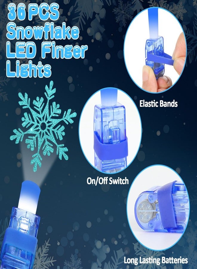 36 قطعة من أضواء الأصابع LED الشتوية على شكل ندفة ثلجية، هدايا مثالية لحفلات الثلج، أضواء أصابع مضيئة في الظلام بتصميم أميرة الثلج، ألعاب شتوية لعيد الميلاد، مجموعة كبيرة للأطفال، جوائز لحفلات أعياد الميلاد والفصول الدراسية، هدايا للحفلات - Image 3