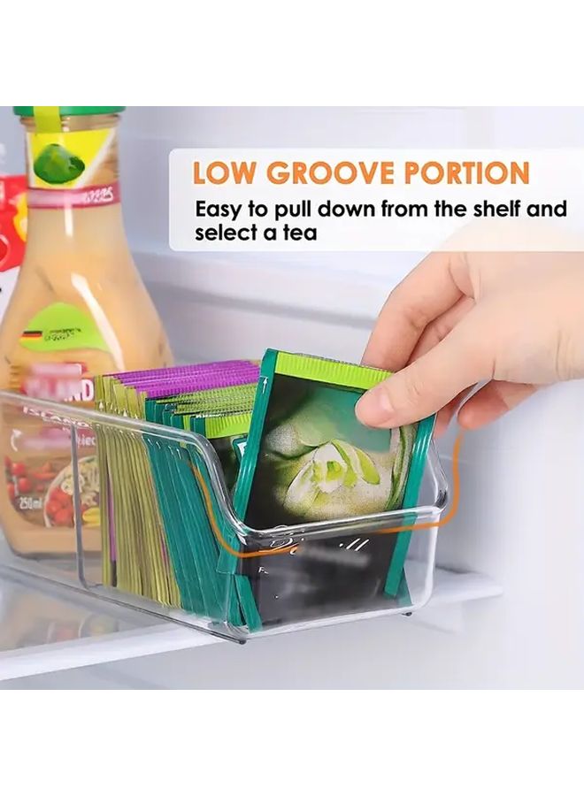 2 Square Clear Acrylic Tea Bag Organizer With 50 Bags Capacity Kitchen Storage - Image 5