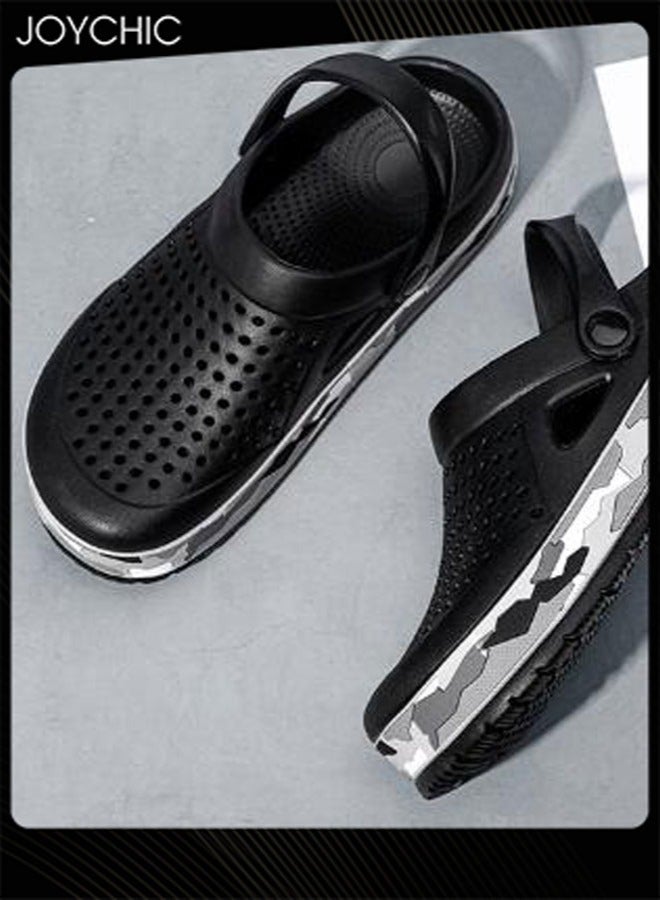 Joychic صنادل رجالية عصرية للاستخدام الخارجي، صنادل مزدوجة الأغراض، مضادة للانزلاق، سريعة الجفاف، صنادل شاطئ صيفية، سوداء اللون - Image 3