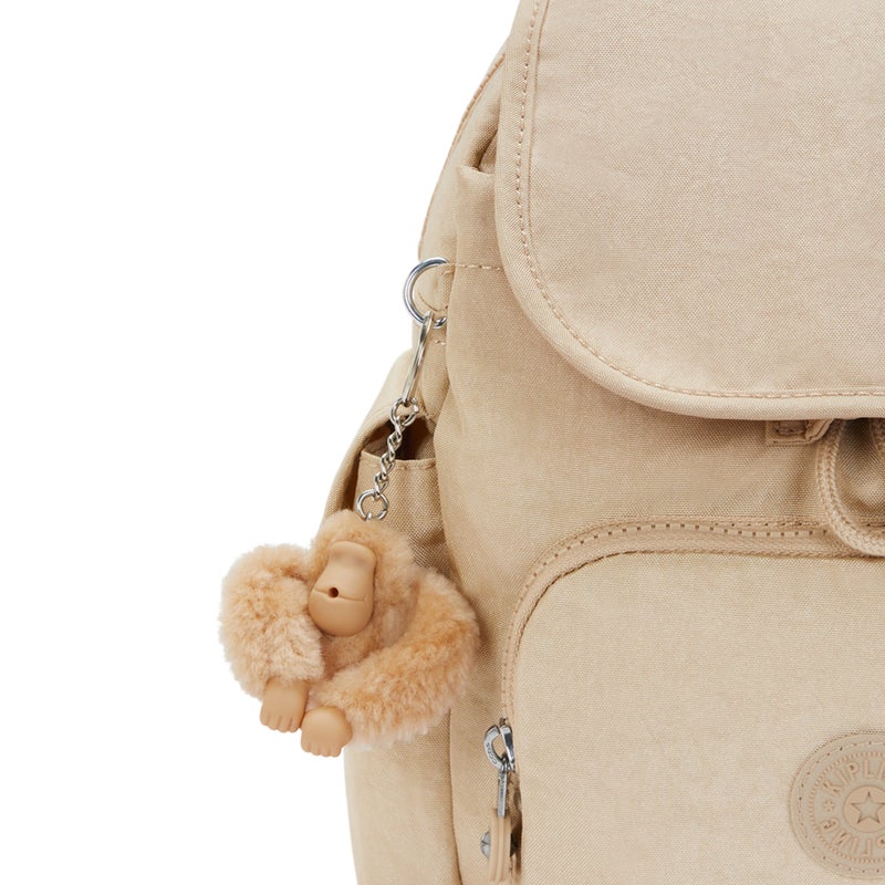 kipling City Pack Mini Sparkled Beige Small Backpack - Image 4
