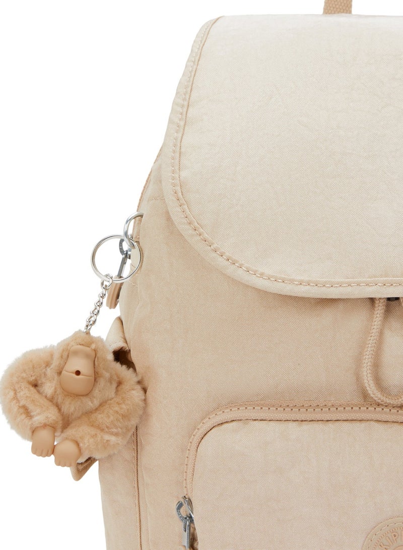 kipling حقيبة ظهر صغيرة متلألئة باللون البيج من سيتي باك ميني - Image 4