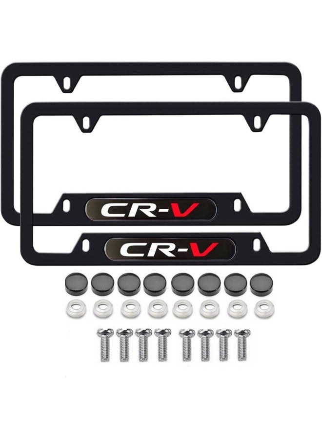 HUIANTS 2PCS License Plate for Honda CR-V Premium Car License Plate Bracket Holder Fit for CRV, Premium Aluminum Alloy Weather Proof License Plate Covers with Screw Caps Cover Set Accessories (for CRV) - Image 1