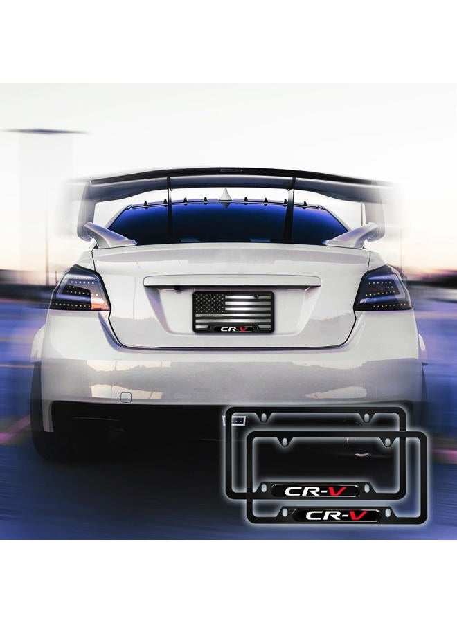 HUIANTS 2PCS License Plate for Honda CR-V Premium Car License Plate Bracket Holder Fit for CRV, Premium Aluminum Alloy Weather Proof License Plate Covers with Screw Caps Cover Set Accessories (for CRV) - Image 2