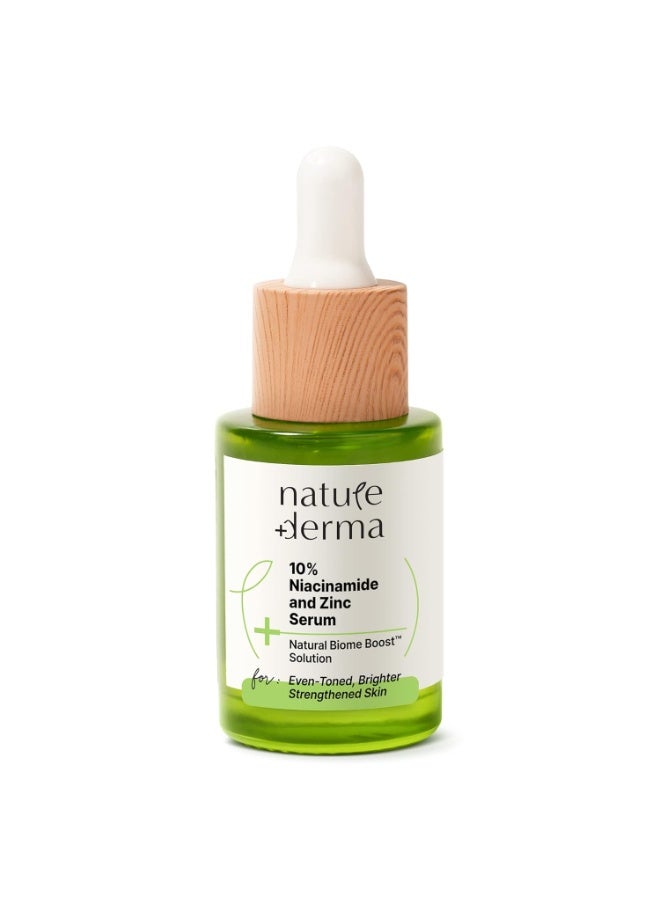 ديرما الطبيعة 10% سيروم النياسيناميد والزنك بنسبة 10% مع سيروم النياسيناميد والزنك مع تعزيز حيوي طبيعي ™ | يقلل المسام والبقع الداكنة | بشرة أكثر إشراقًا وتوحيد اللون وتقويتها | 30 مل | تم اختباره من قبل أطباء الجلدية - Image 1