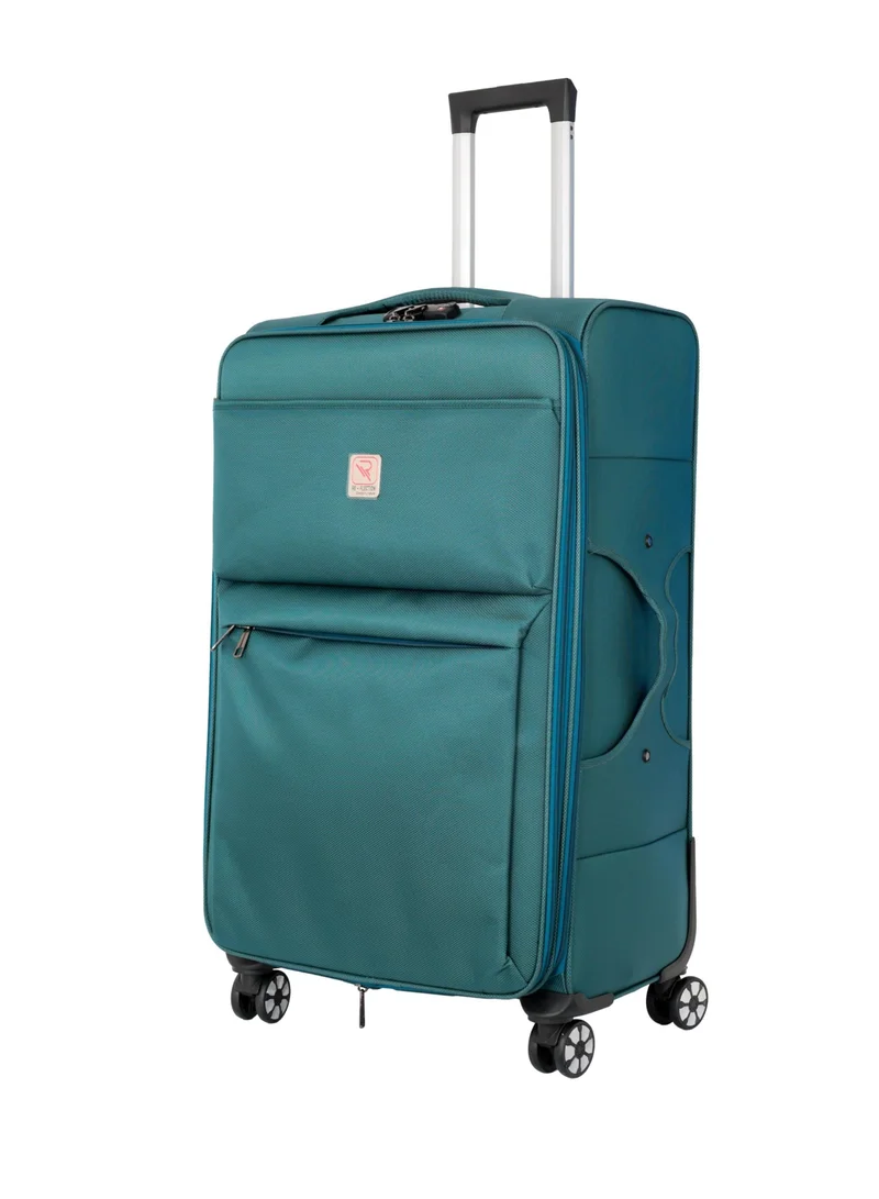 ريفلكشين REFLECTION 20 Inch Voyager Carry-on Suitcase, Lightweight Vertical Series Travel Soft Luggage Trolley with 36L Storage Capacity and 4 Spinner Wheels, Teal Blue