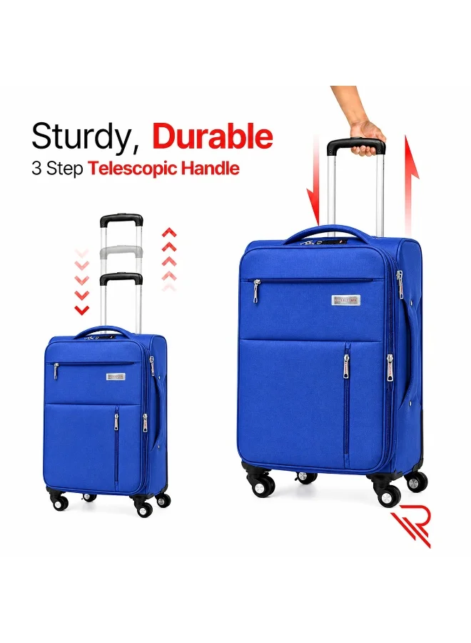 Reflection  REFLECTION 20 Inch Voyager Carry-on Suitcase, Lightweight Vertical Series Travel Soft Luggage Trolley with 36L Storage Capacity and 4 Spinner Wheels, Navy Blue  | Best Price UAE