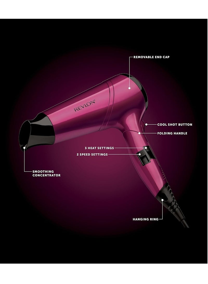 ريفلون مجفف شعر فريز فايتر، ٢٢٠٠ واط، سرعتان وثلاث درجات حرارة، مقبض قابل للطي، زر تبريد. وردي، ٢٢.٥ × ١٠ × ٢٧ سم. - Image 5