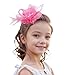 Zinniday Girls Elegant Tea Hat Pink Derby Hats with a Flower for Tea Party Mini Fascinator Hair Clip for Girl Children Kentucky Party 511inch - Image 3
