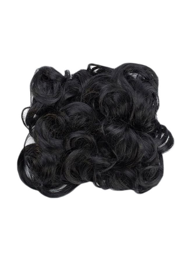 NIBEMINENT Synthetic Hair Bun Extension Black 18cm