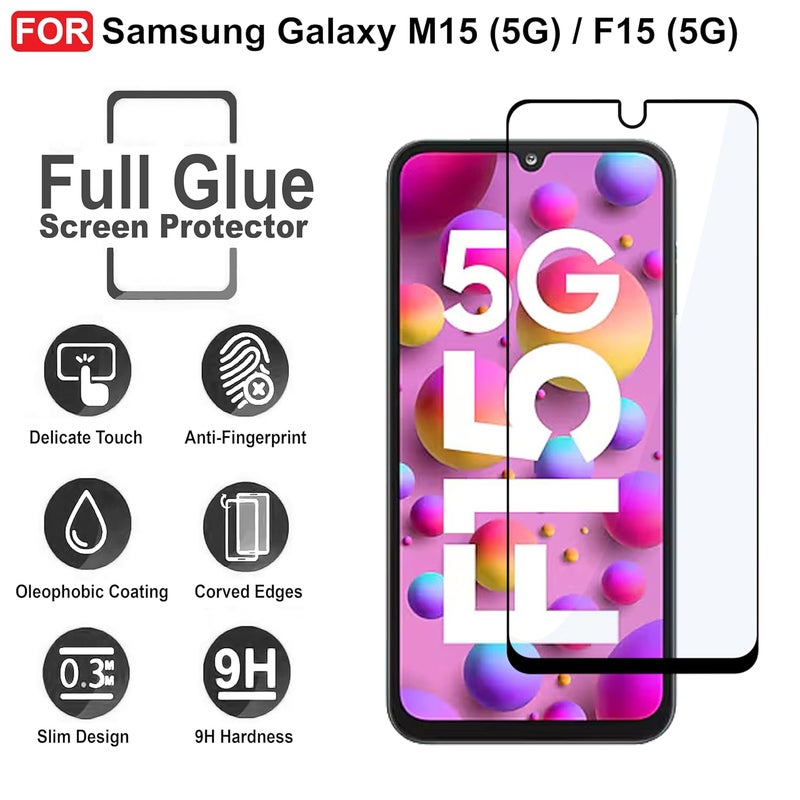 Cedo Tempered Glass for Samsung Galaxy M15 (5G) / F15 (5G) | Screen Protector Full HD Quality Tempered Glass Anti-Scratch Edge to Edge Coverage with Easy Installation Kit (Black) - Image 4
