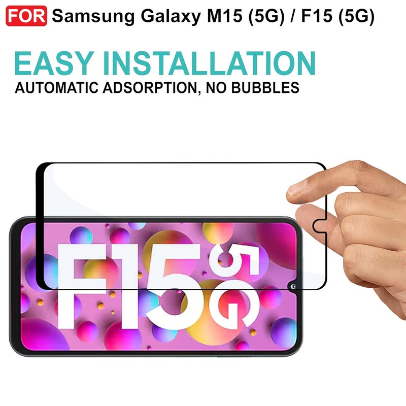 Cedo Tempered Glass for Samsung Galaxy M15 (5G) / F15 (5G) | Screen Protector Full HD Quality Tempered Glass Anti-Scratch Edge to Edge Coverage with Easy Installation Kit (Black) - Image 5