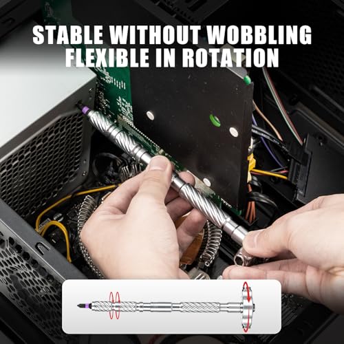 VMAN Ratchet Magnetic Screwdriver Set, 24 in 1 S2 Steel Bits and Head-tail Drive T-Handle, DIY Combination Flexible Shaft for Furniture Assembly, Electrical Appliance Repair, Bicycle Tools - Image 2