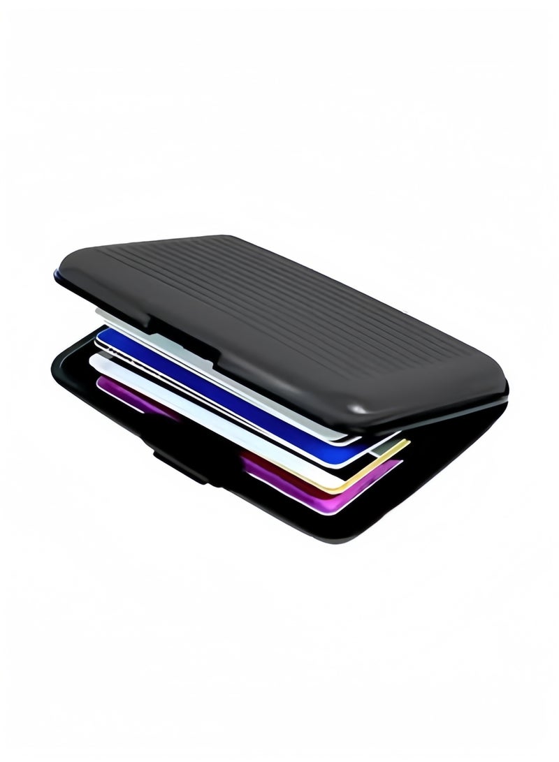 Halamodo 2PCS Credit Card Holder Small RFID Blocking Wallet Business Metal Cards Wallet Mini Aluminum Hard Case Slim ID Card Holders Protector for Women & Men - Image 2