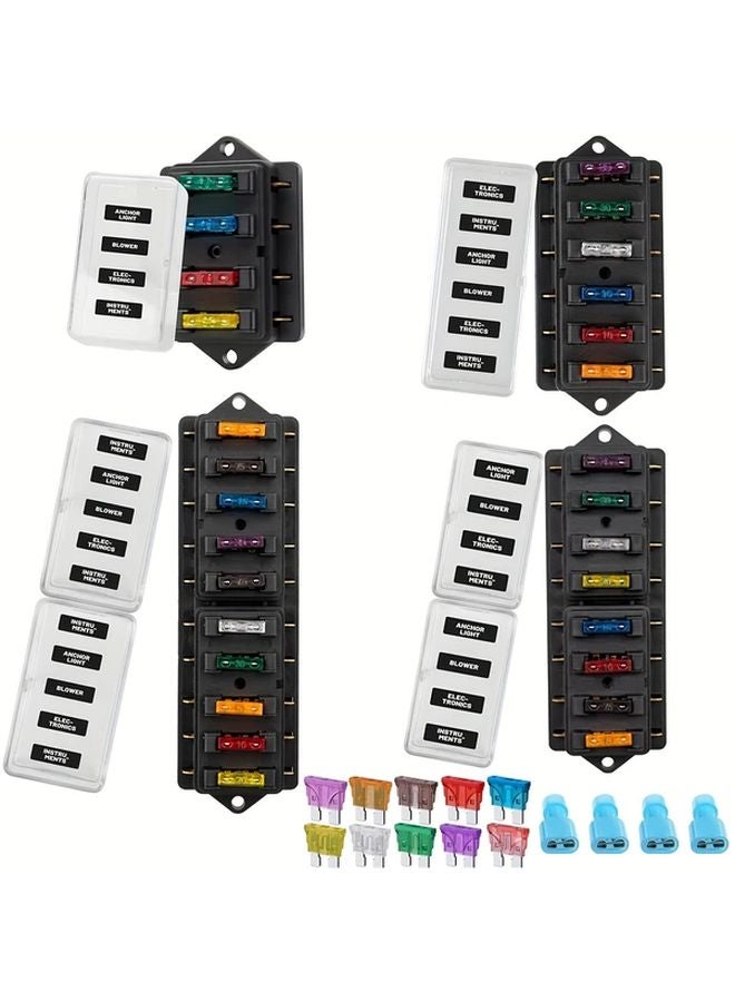 8 Way Automotive Fuse Box Kit Transparent Cover Dust Moisture Protection - Image 2