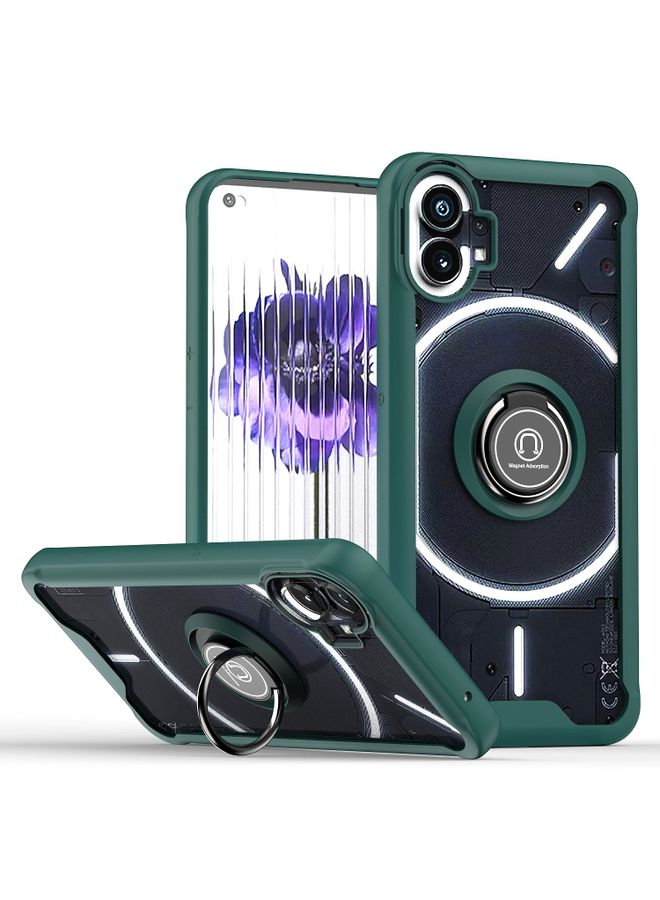 Case Cover For Nothing Phone 1 Q Shadow 1 Series TPU + PC Phone Case with Ring Holder Dark Green