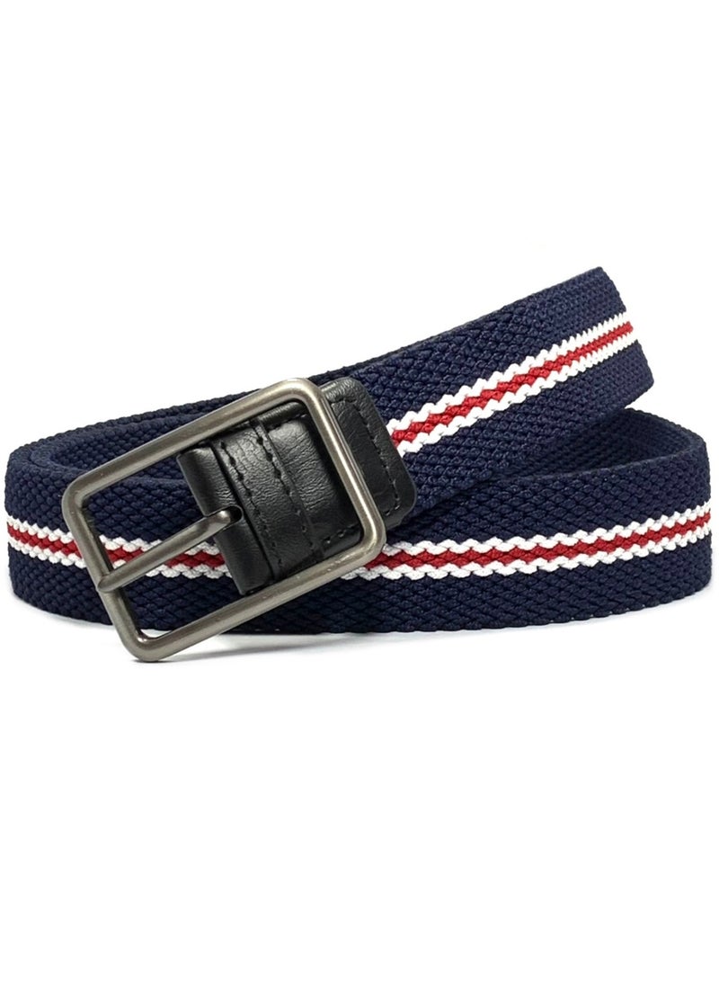 Classic Milano® Braided Canvas Woven Elastic Stretch Belt for Men/Women/Junior with Multicolored Belt men Enclosed in an Elegant Gift Box by Milano Leather - Image 1