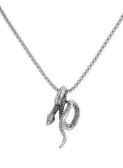 Exaggerated Winding Snake Personality Necklace Pendant Fashion Punk Doing Old Silver Animal Snake Chain
