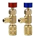 Timsec 2Pcs Refrigerant Charging Valve Set 14 516 Safety Adapter Flow Control Ball Valve Brass Low Loss HVAC Fittings for R12 R22 R410 Air Conditioner Manifold Maintenance Tools - Image 2