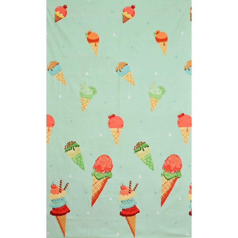 FESTIVAL HOME FURNISHINGS FESTIVAL HOME FURNISHINGS Cotton Fabric 400TC Diwan Set 60X90 Inch Bedsheet 16x16inch Cushion Covers 18x28 inch Bolster Covers Green Ice Cream  - Image 2
