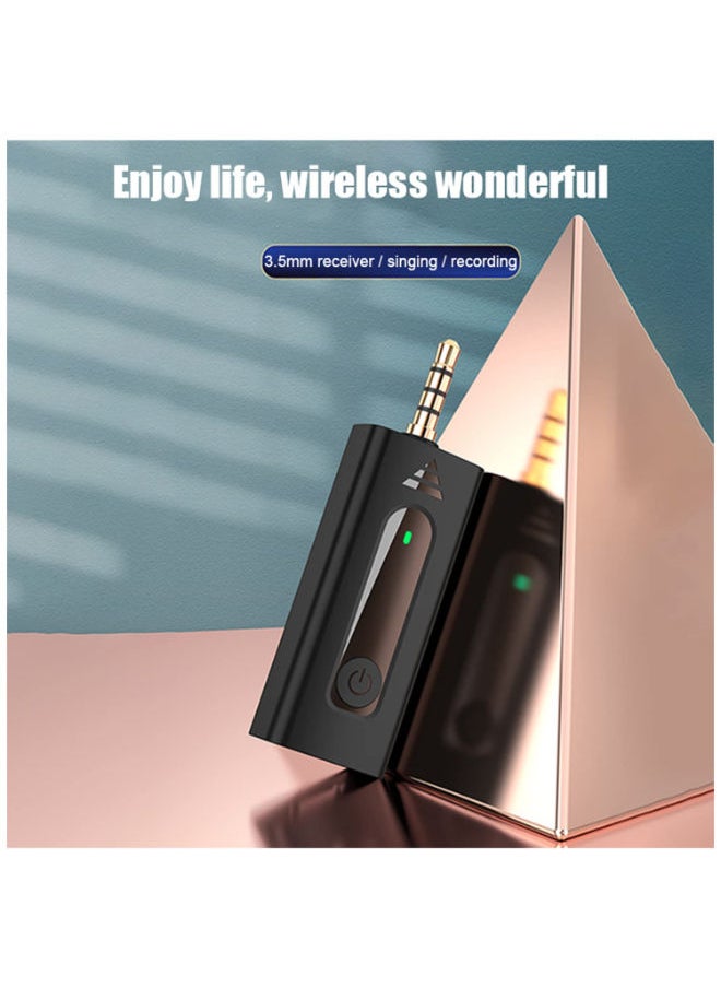 SHOPI - K35 Wireless Mic For Smartphones Laptop Desktop iPhone Collar Microphone Compatible With 3.5mm Jack Devices Wireless Mic For YouTube Vlogging ASMR Recording Podcast Interview Black - Image 1