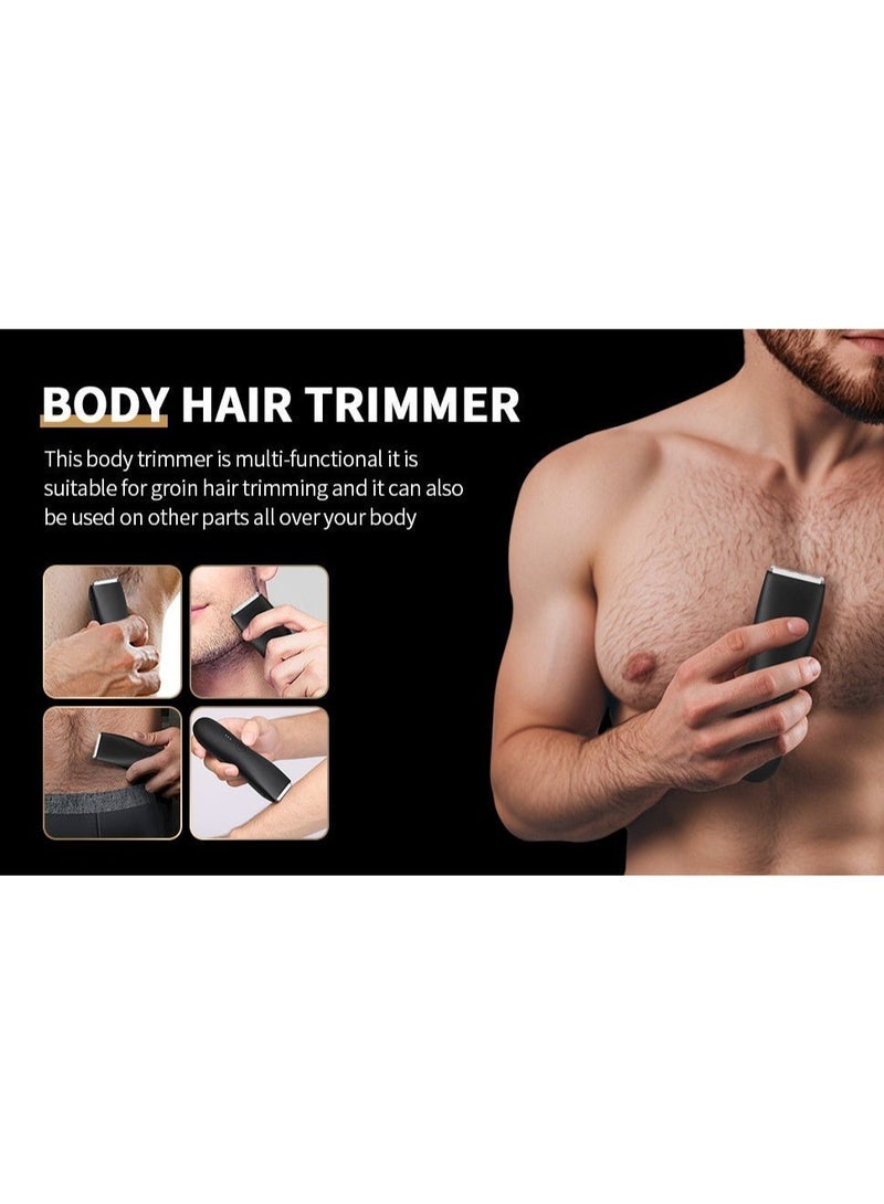 Electric Body Hair Trimmer - Groin Trimmer for Men, Electric Ball Pubic Trimmer Shaver,Kit with 2 Guard,Replaceable Ceramic Blade Heads,Waterproof Wet/Dry Shaver,90 Minutes Shaving - Image 4