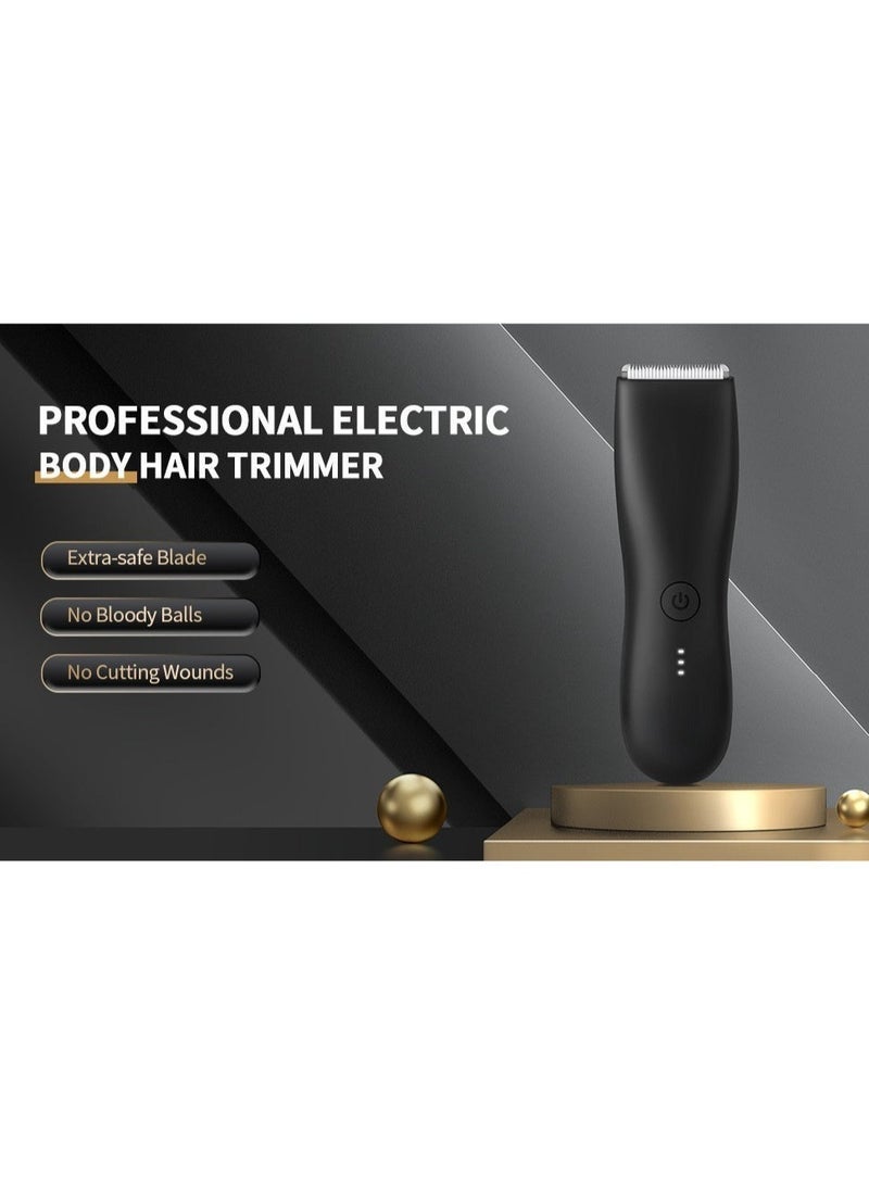 Electric Body Hair Trimmer - Groin Trimmer for Men, Electric Ball Pubic Trimmer Shaver,Kit with 2 Guard,Replaceable Ceramic Blade Heads,Waterproof Wet/Dry Shaver,90 Minutes Shaving - Image 2