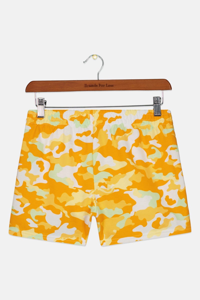 Champion Kids Girl Camouflage Pull On Shorts, Orange - Image 2