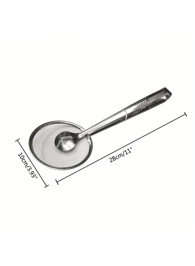 1pc Silvery Stainless Steel Frying Oil Strainer Filter Spoon Multifunctional Kitchen Tool With Integrated Strainer Scoop For Easy Stir Frying Draining Dumplings Spring Rolls Ergonomic Handle Grease Filtering Food Preparation - Image 5