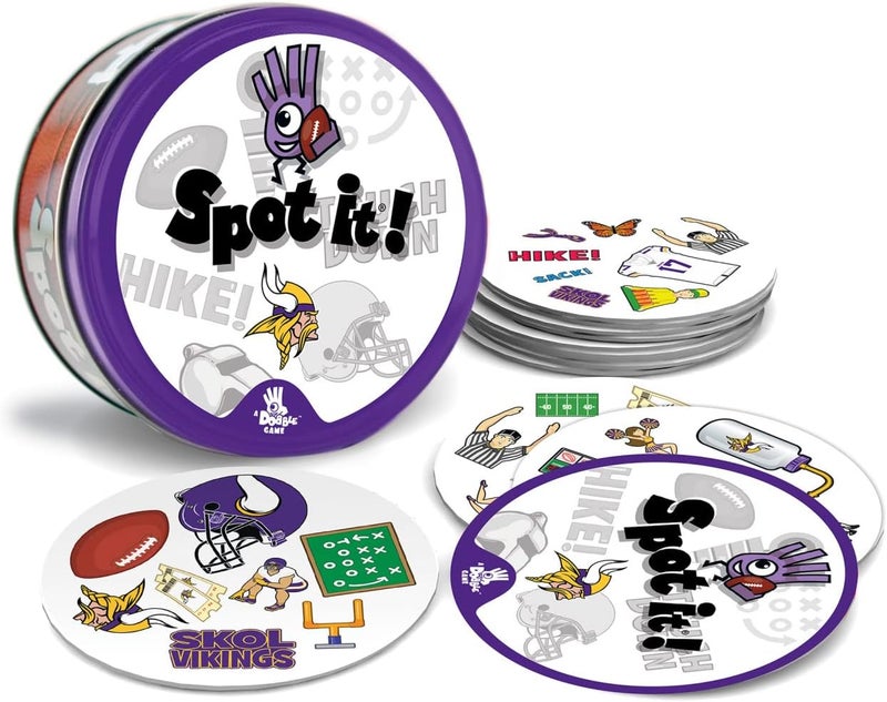 Master Pieces NFL Spot It! Minnesota Vikings Edition, Purple , 6" X 2.875" X 5.125" - Image 2
