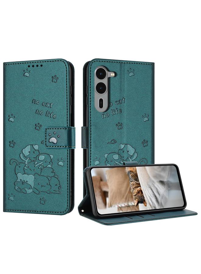 erorex Case For Fujitsu Arrows We2 F-52E Embossed Kitten Phone Leather Case with Lanyard - Image 1