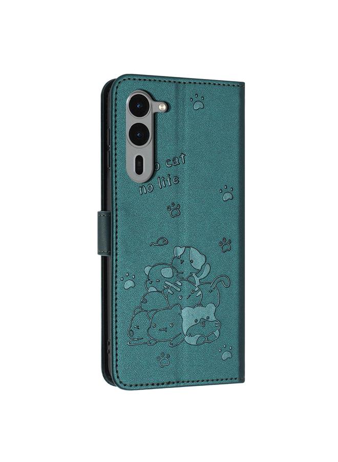erorex Case For Fujitsu Arrows We2 F-52E Embossed Kitten Phone Leather Case with Lanyard - Image 3