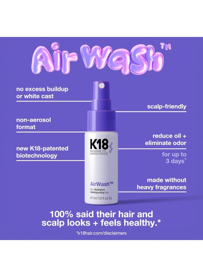 كيه ثمانية عشر K18 AirWash Dry Shampoo, Non-Aerosol, Balances Scalp & Controls Excess Oil Production, 47ml - Image 3