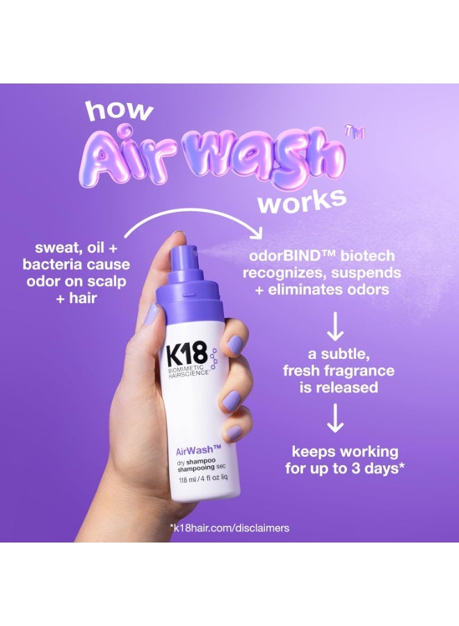 كيه ثمانية عشر K18 AirWash Dry Shampoo, Non-Aerosol, Balances Scalp & Controls Excess Oil Production, 47ml - Image 2