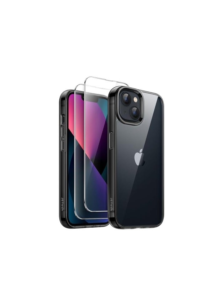 JETech 5 in 1 Case for iPhone 13 mini 5.4-Inch, with 2-Pack Screen Protector and 2-Pack Camera Lens Protector, Full Coverage Tempered Glass Film, Shockproof Bumper Phone Cover (Black) - Image 1