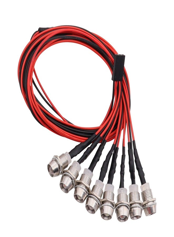Treehobby مجموعة مصابيح أمامية وخلفية LED من Treehobby مكونة من 8 مصابيح، متوافقة مع سيارات Traxxas وHSP وRC4WD وTamiya وRedcat وAxial SCX10 RC، سيارات الزحف والشاحنات والدبابات، 5 مم (4 أبيض + 4 أحمر). - Image 5