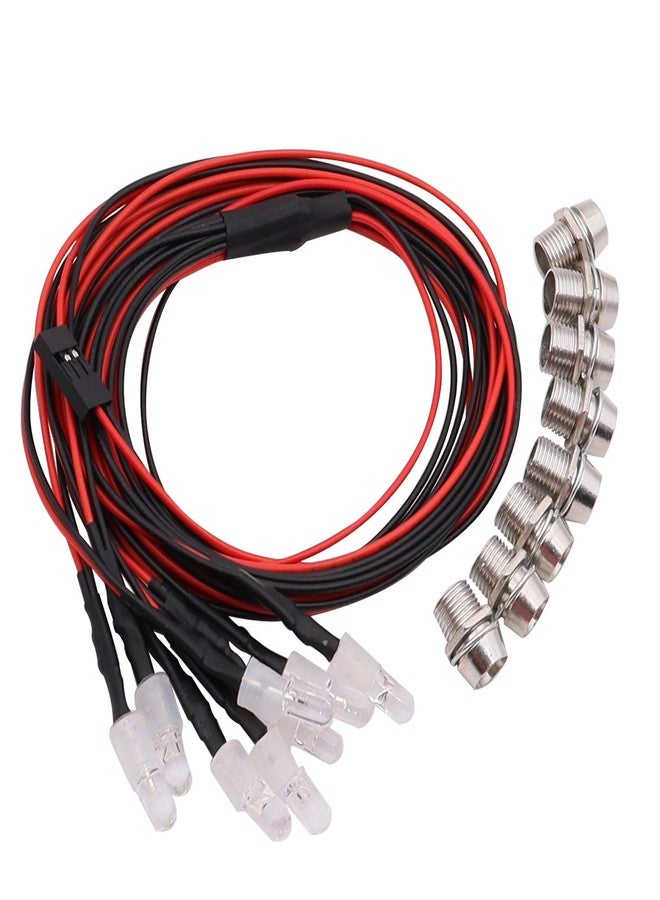 Treehobby مجموعة مصابيح أمامية وخلفية LED من Treehobby مكونة من 8 مصابيح، متوافقة مع سيارات Traxxas وHSP وRC4WD وTamiya وRedcat وAxial SCX10 RC، سيارات الزحف والشاحنات والدبابات، 5 مم (4 أبيض + 4 أحمر). - Image 4