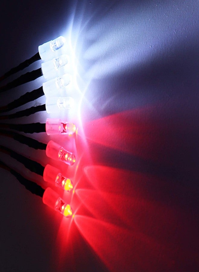 Treehobby مجموعة مصابيح أمامية وخلفية LED من Treehobby مكونة من 8 مصابيح، متوافقة مع سيارات Traxxas وHSP وRC4WD وTamiya وRedcat وAxial SCX10 RC، سيارات الزحف والشاحنات والدبابات، 5 مم (4 أبيض + 4 أحمر). - Image 3