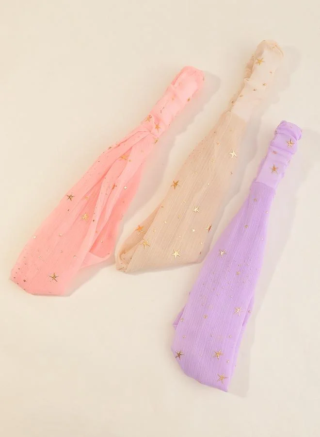 Take Two Set of 3 - Star Print Triangle Headband