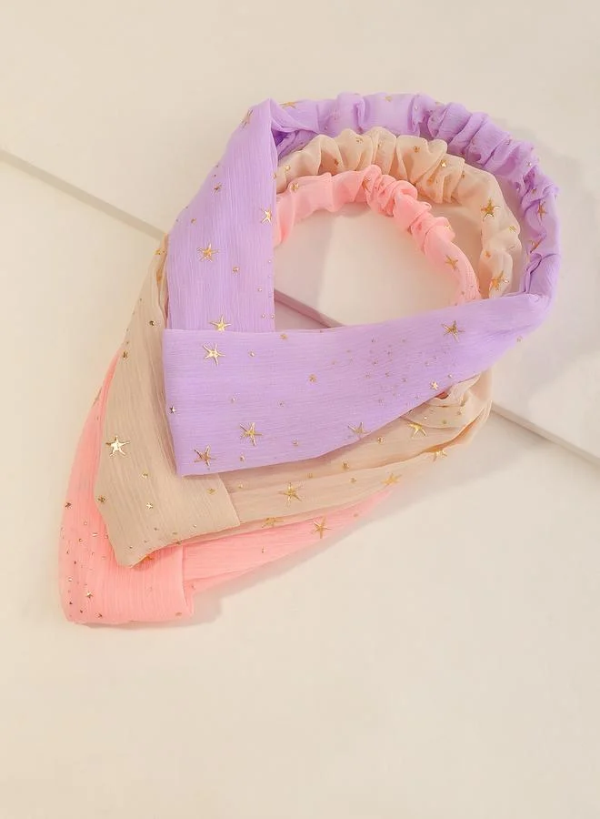 Take Two Set of 3 - Star Print Triangle Headband