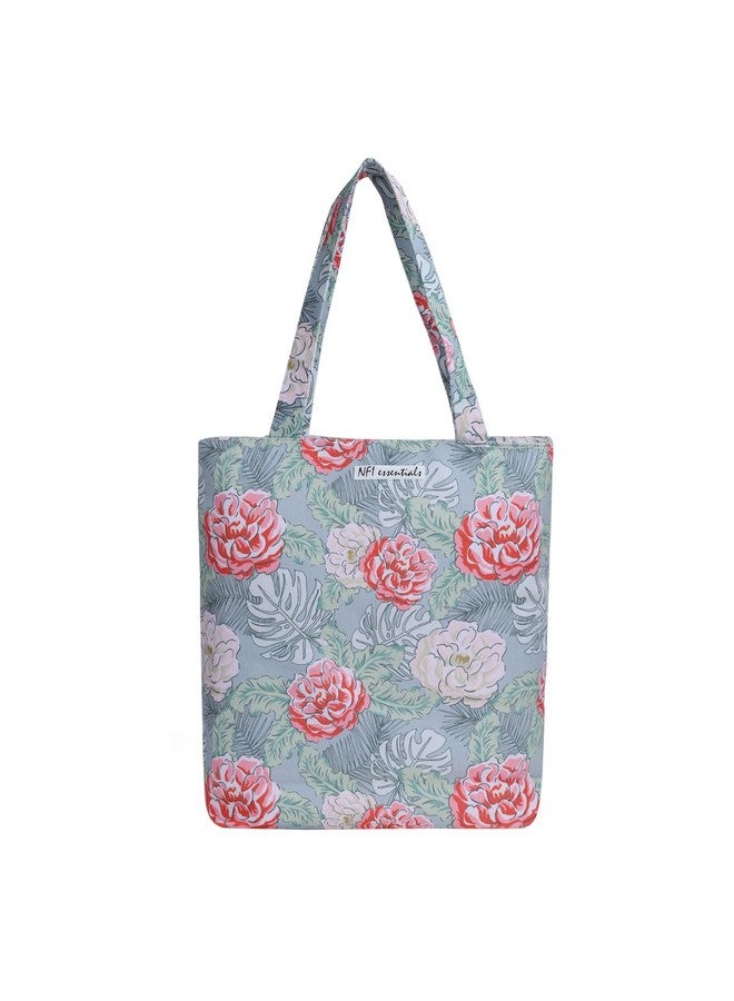 NFI essentials Tote Bags for Women with Zip, Handy Foldable Shopping Bag for Girls, Stylish Canvas Handbag Shoulder Carry Bag for Traveling & Daily Use - Image 1