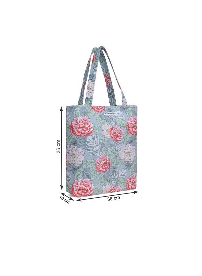 NFI essentials Tote Bags for Women with Zip, Handy Foldable Shopping Bag for Girls, Stylish Canvas Handbag Shoulder Carry Bag for Traveling & Daily Use - Image 4