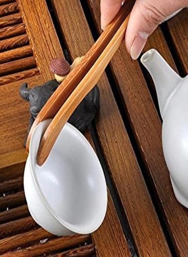 Qintreesify 2Pcs 6.7 Inch Bamboo Toast Tongs, Small Natural Wood Toaster Tongs, Mini Wooden Tea Tweezer Bacon Tea Clip Food For Cooking (1 Straight & 1 Bent) - Image 5
