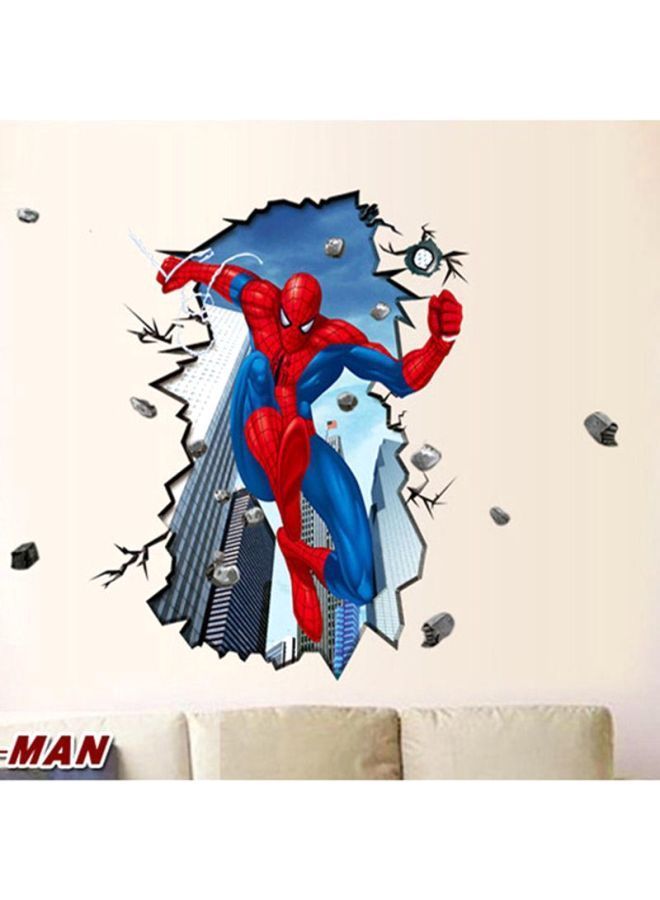 Giant Spiderman Removable Wall Sticker Red/Blue 80x96cm - Image 1
