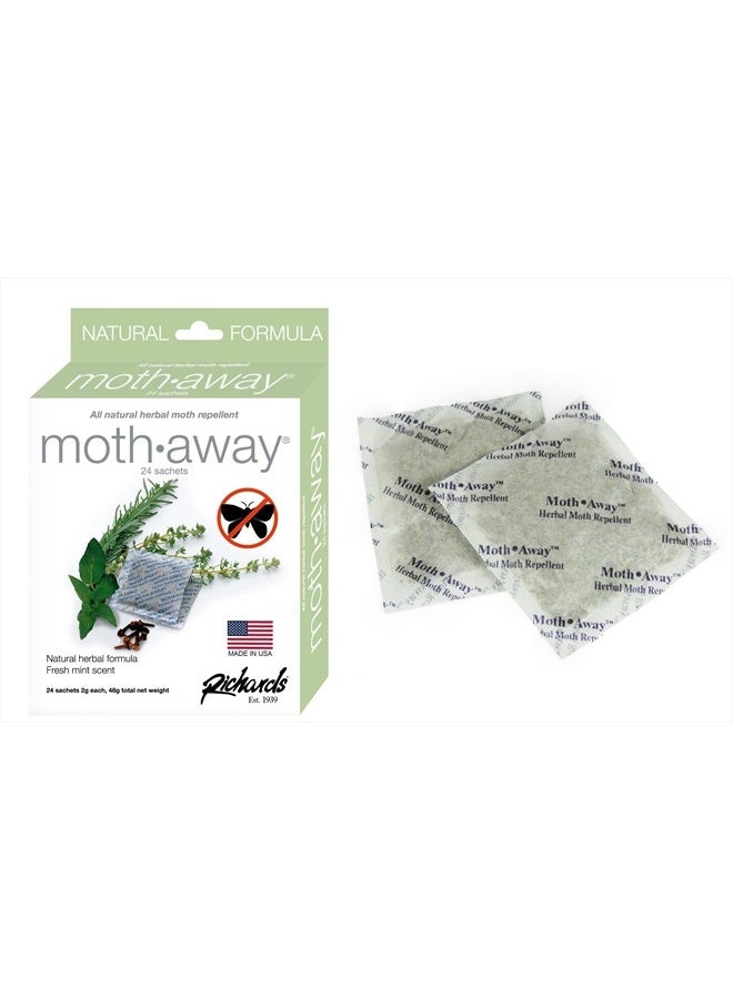 RICHARDS Homewares Moth Away Sachets Nontoxic (White) (1-Pack of 24 Sachets) - Image 1