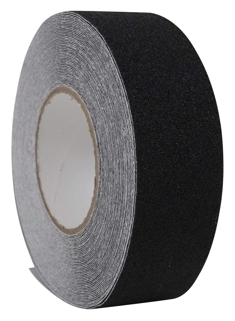 شريط مانع للانزلاق بمقاس 2  بوصه × 5 متر (أسود)  ذاتي الالتصاق، PVC، لتأمين الأرضيات والسلالم. - Image 1
