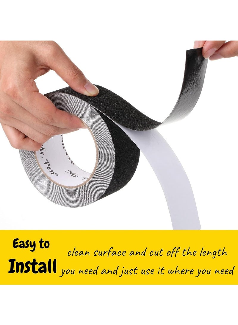 شريط مانع للانزلاق بمقاس 2  بوصه × 5 متر (أسود)  ذاتي الالتصاق، PVC، لتأمين الأرضيات والسلالم. - Image 4