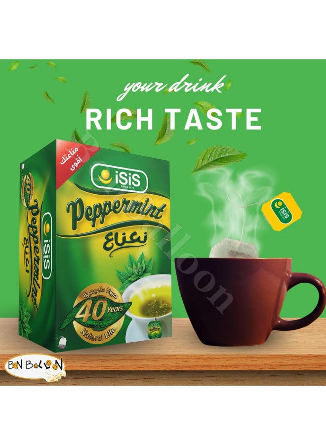 bonballoon Isis Natural Egyptian Peppermint Mint Herbal Tea Organic Daily Life Style Teabags Drinks To Carry It Everywhere For Perfect Start (20 Bags)  - Image 3