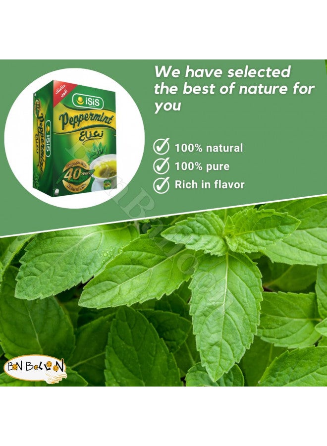 bonballoon Isis Natural Egyptian Peppermint Mint Herbal Tea Organic Daily Life Style Teabags Drinks To Carry It Everywhere For Perfect Start (20 Bags)  - Image 5